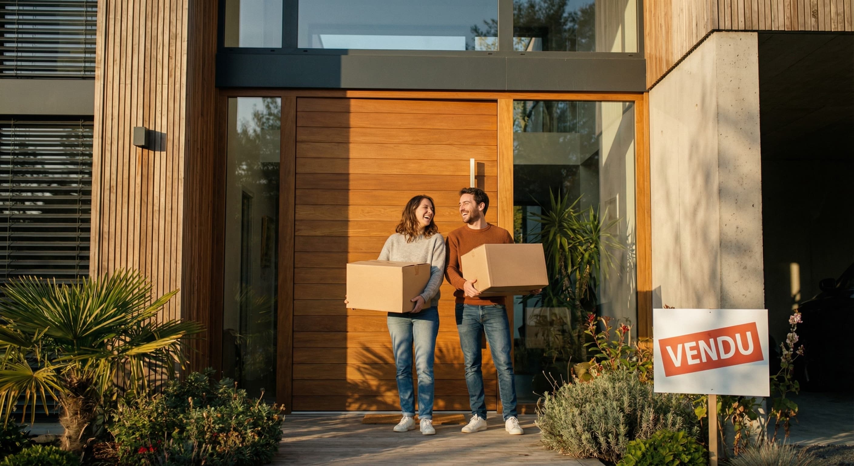 Famille heureuse propriétaire